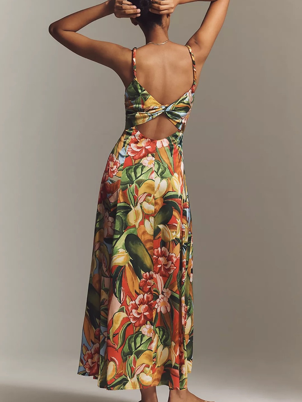 FARM Rio Tropical Floral Maxi Dress in Orange and Green - Picture 3 of 3
